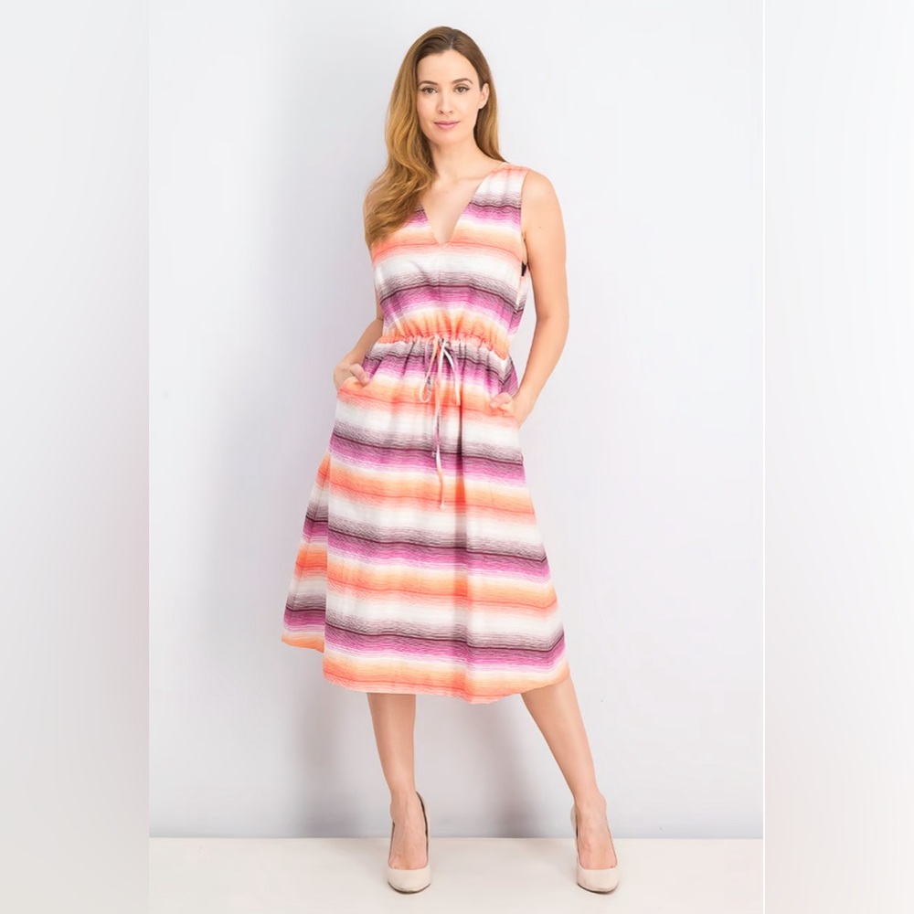 Gap Midi Sleeveless Striped Dress